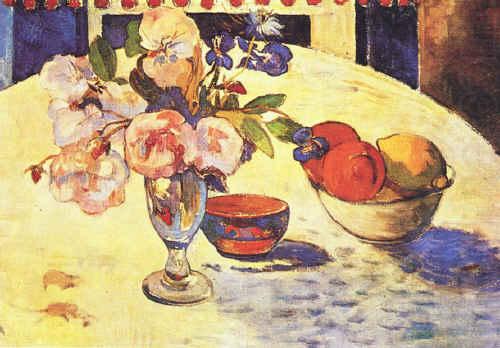 Paul Gauguin Flowers and a Bowl of Fruit on a Table  4 china oil painting image